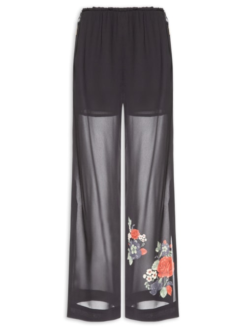 Calça Feminina Ggt Estampa Ameli - Preto