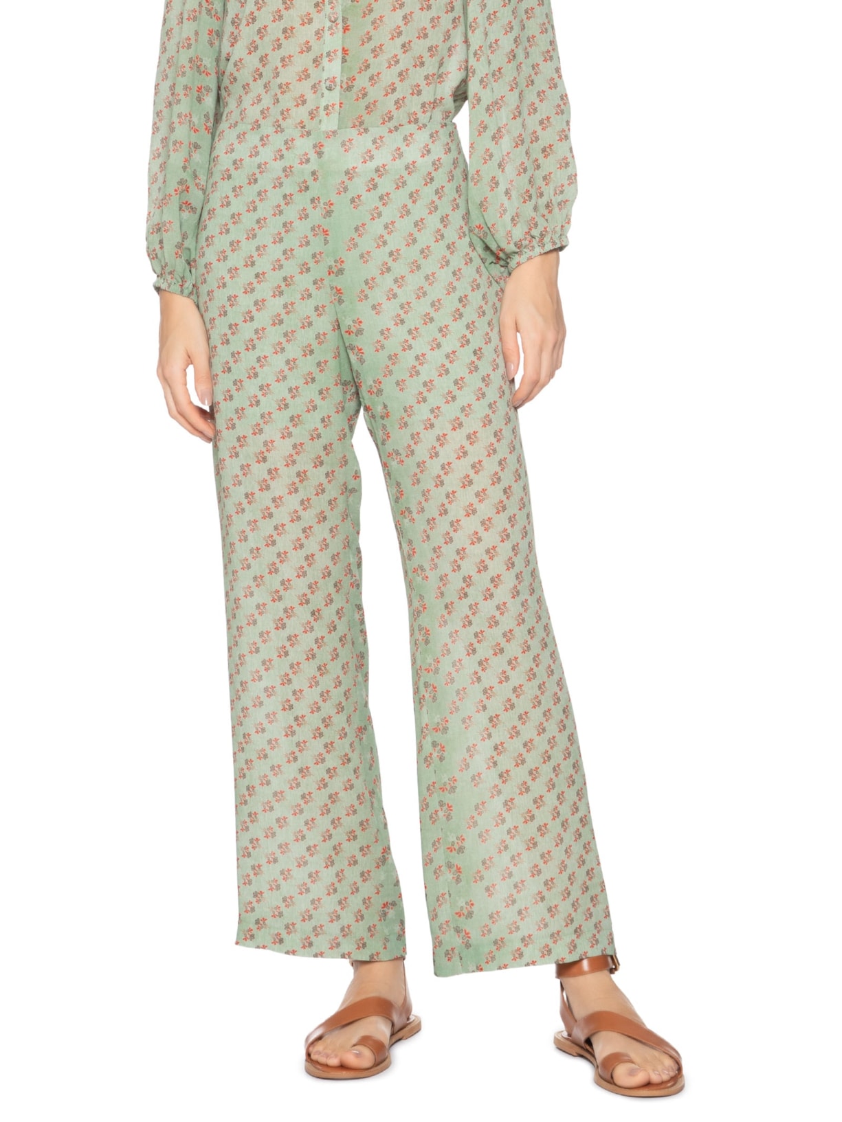 Calça Feminina Ggt Estampa Krabi Verde Maria Filó