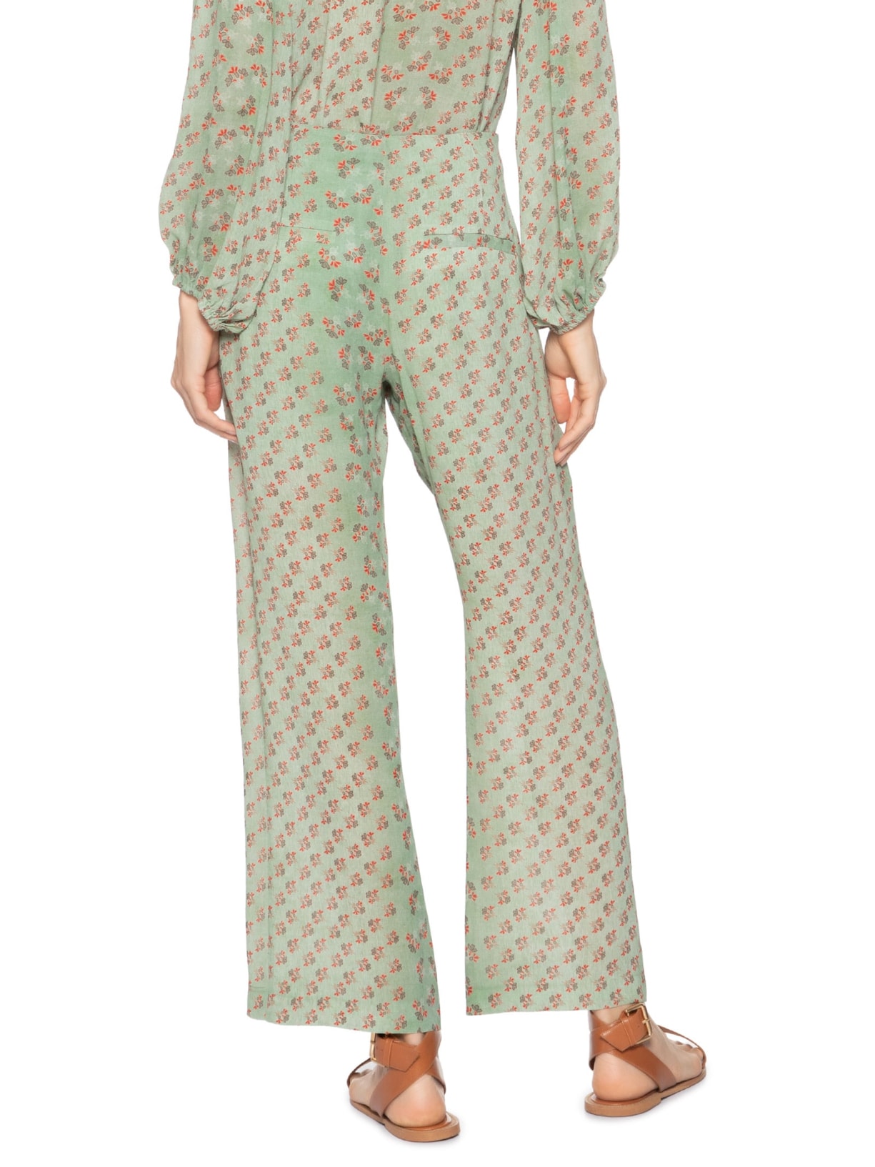 Calça Feminina Ggt Estampa Krabi Verde Maria Filó