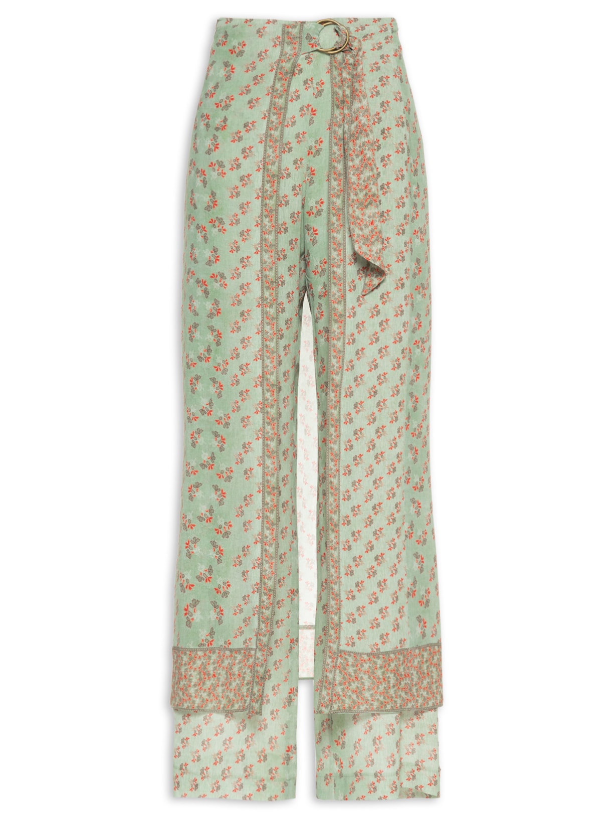 Calça Feminina Ggt Estampa Krabi Verde Maria Filó