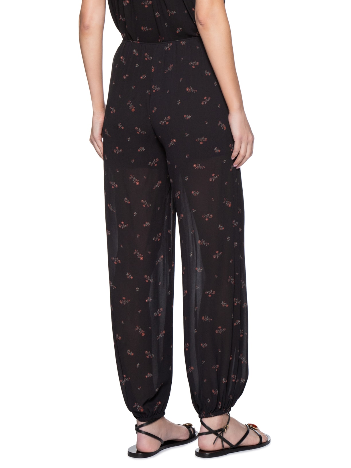 Calça Feminina GGT Estampa Lily Preto Maria Filó