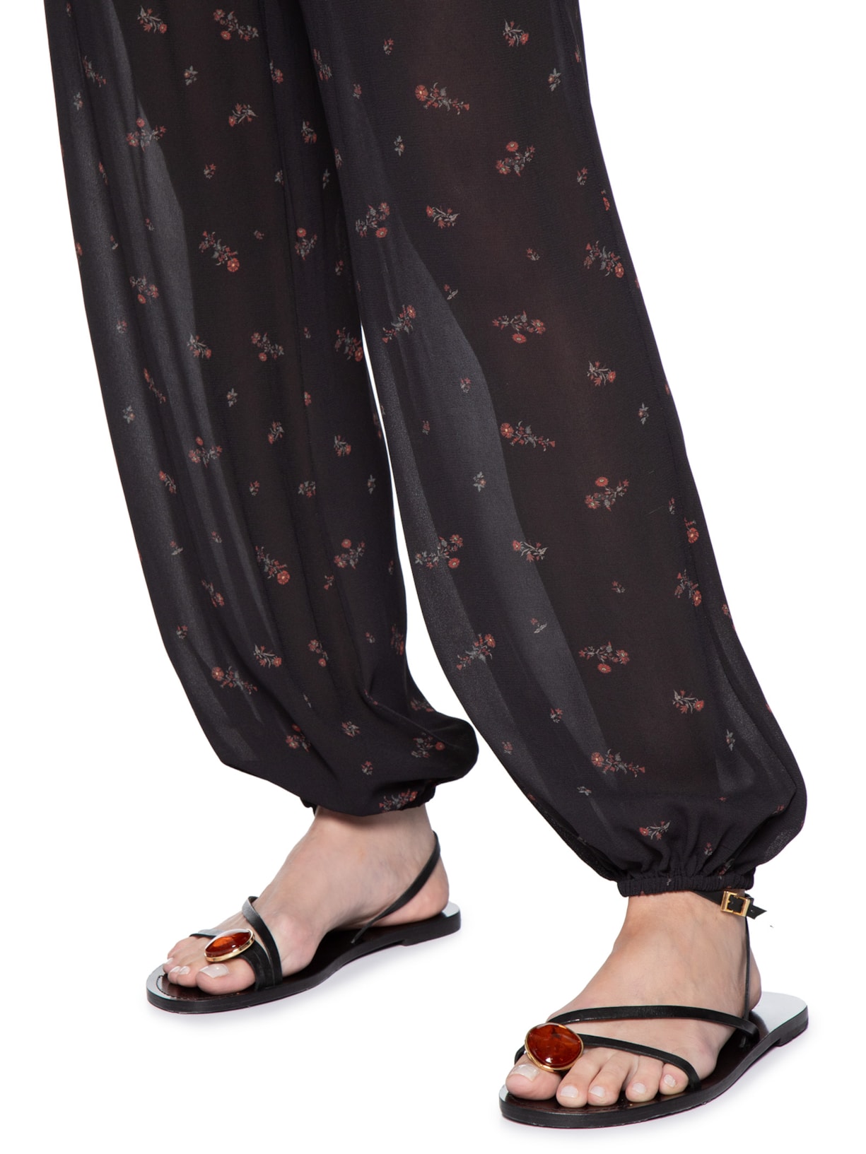 Calça Feminina GGT Estampa Lily Preto Maria Filó