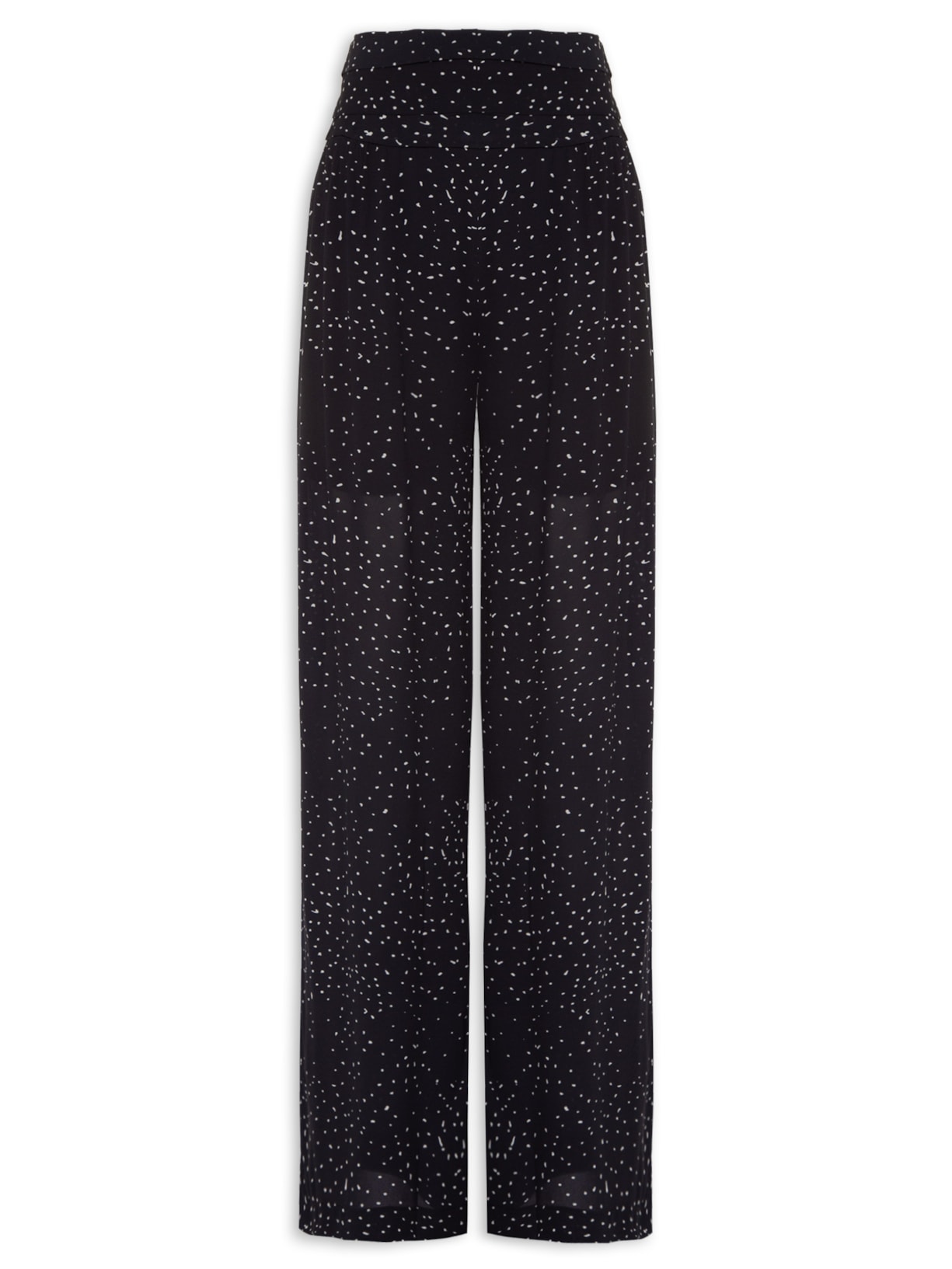 Calça Feminina Ggt Pantalona Estampa Noite - Preto