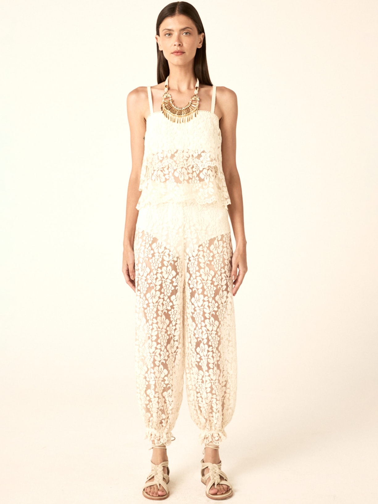 Calça Feminina Grace V26 Off White Mixed