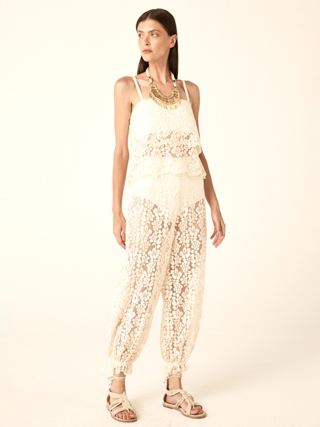 Calça Feminina Grace V26 Off White Mixed