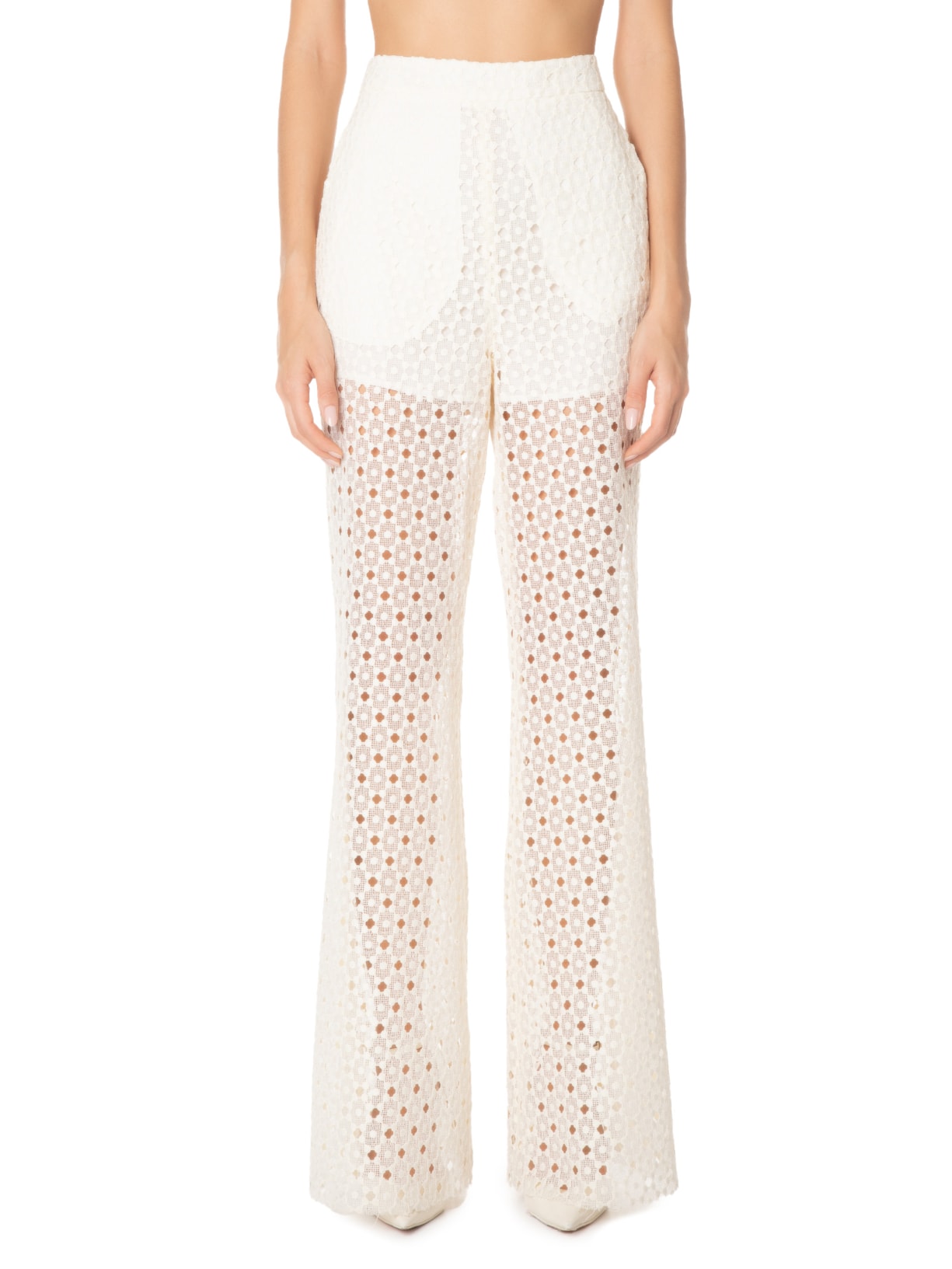 Calça Feminina Guipure Poá Bella Off White Nk