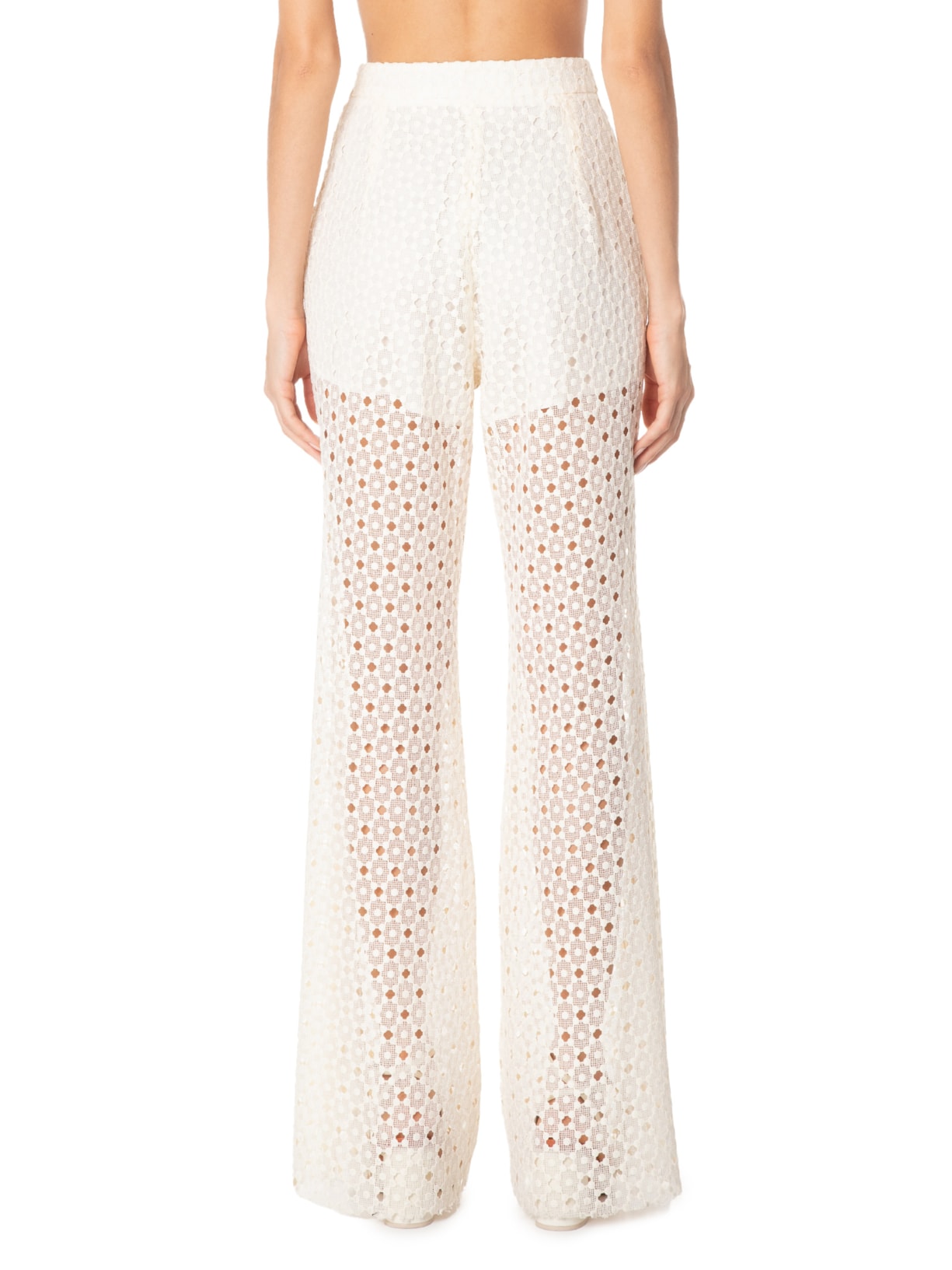 Calça Feminina Guipure Poá Bella Off White Nk