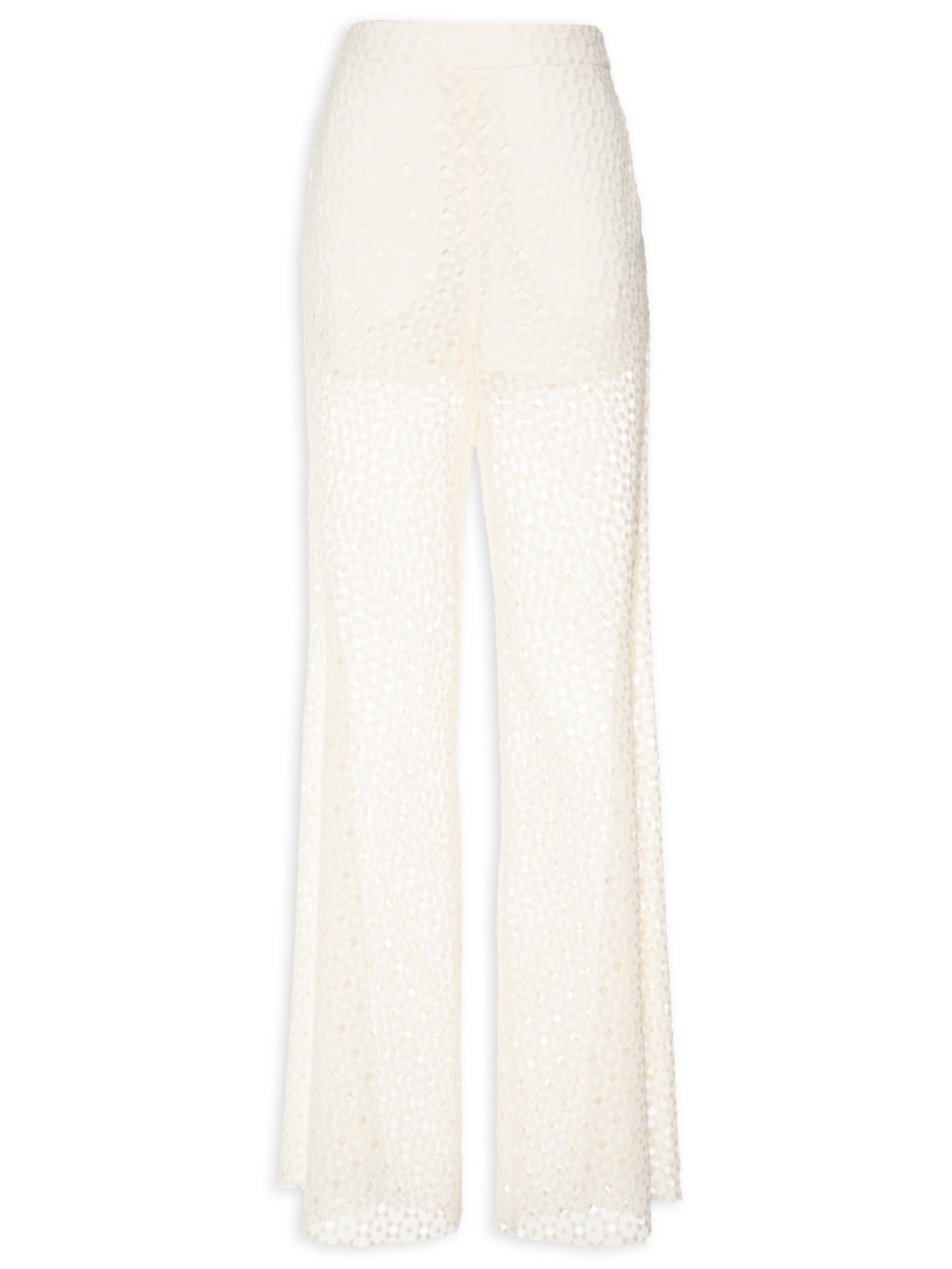 Calça Feminina Guipure Poá Bella Off White Nk