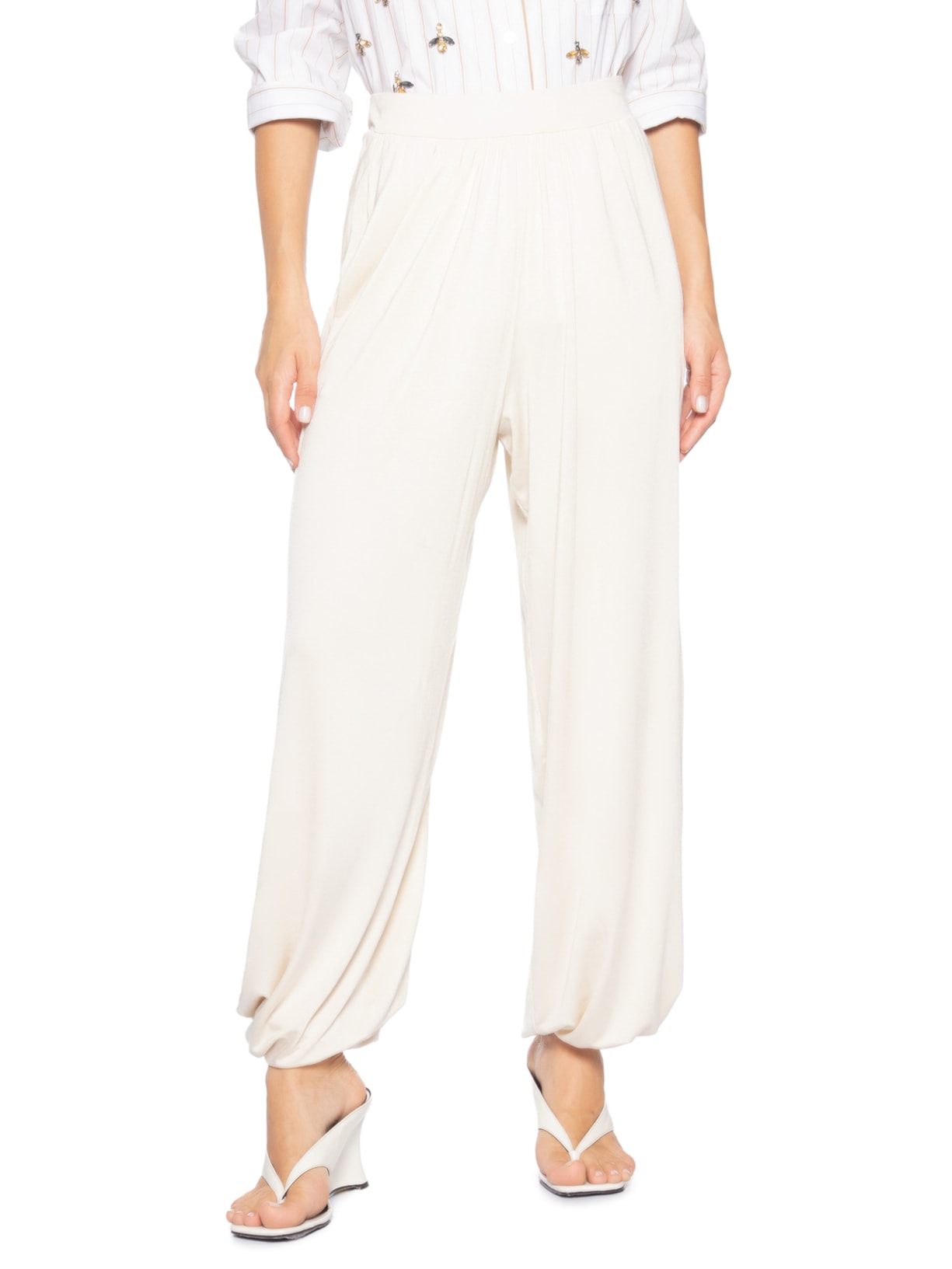 Calça Feminina Harem Lateral Deslocada Off White Animale