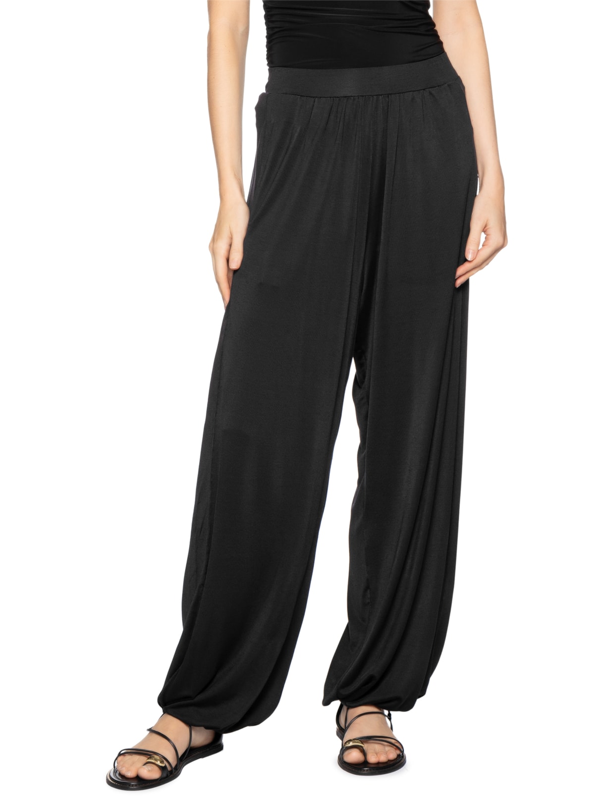 Calça Feminina Harem Lateral Deslocada Preto Animale