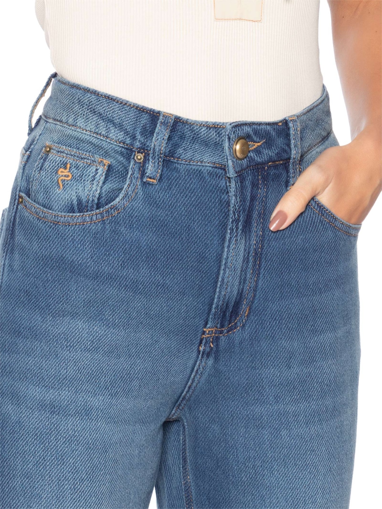 Calça Feminina Helena Dune Used Azul Bo.bô