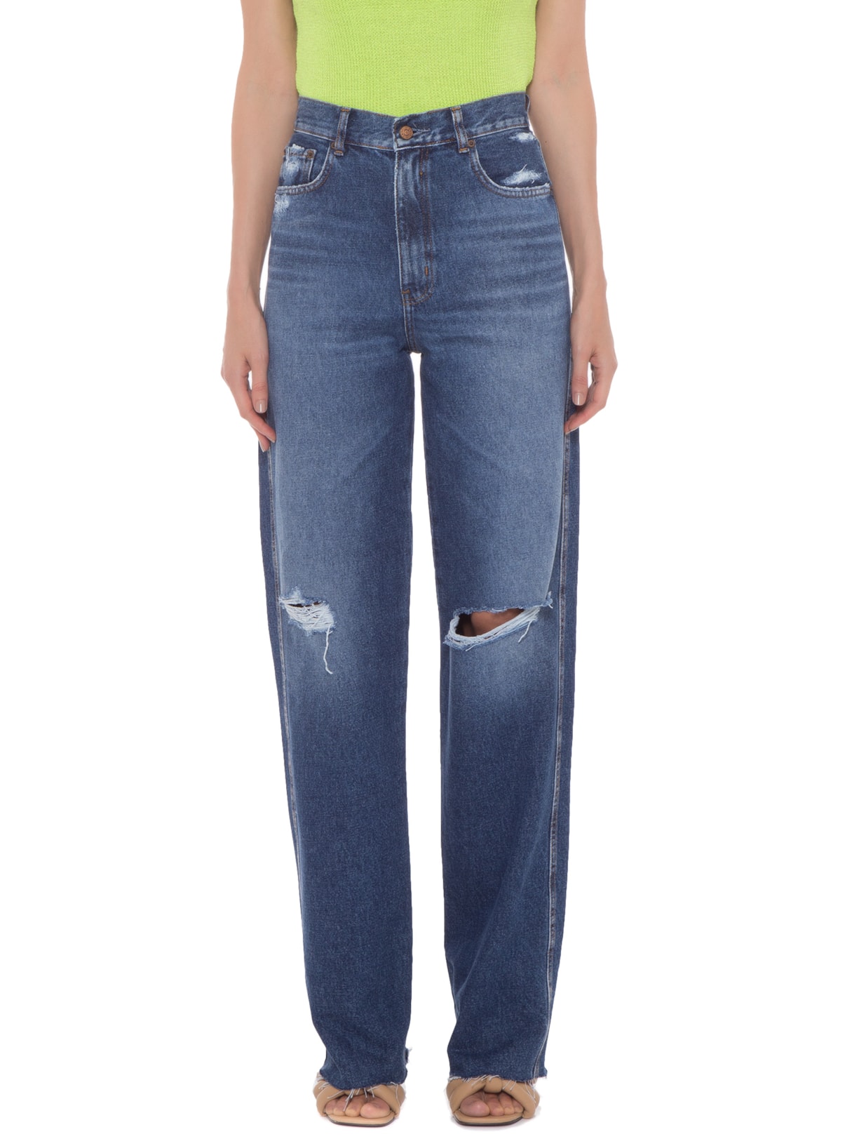 Calça Feminina Hi-rise Straight Escura Azul L*dnim