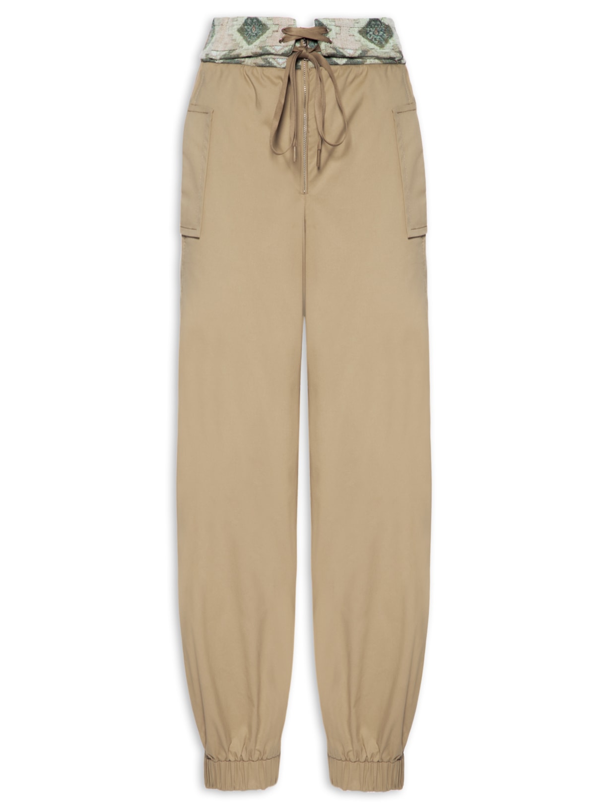 Calça Feminina Jacq Folk Zhuri Bege Nk