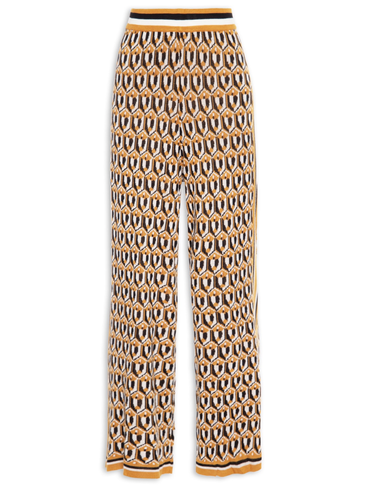 Calça Feminina Jacquard Mania De Caju - Marrom