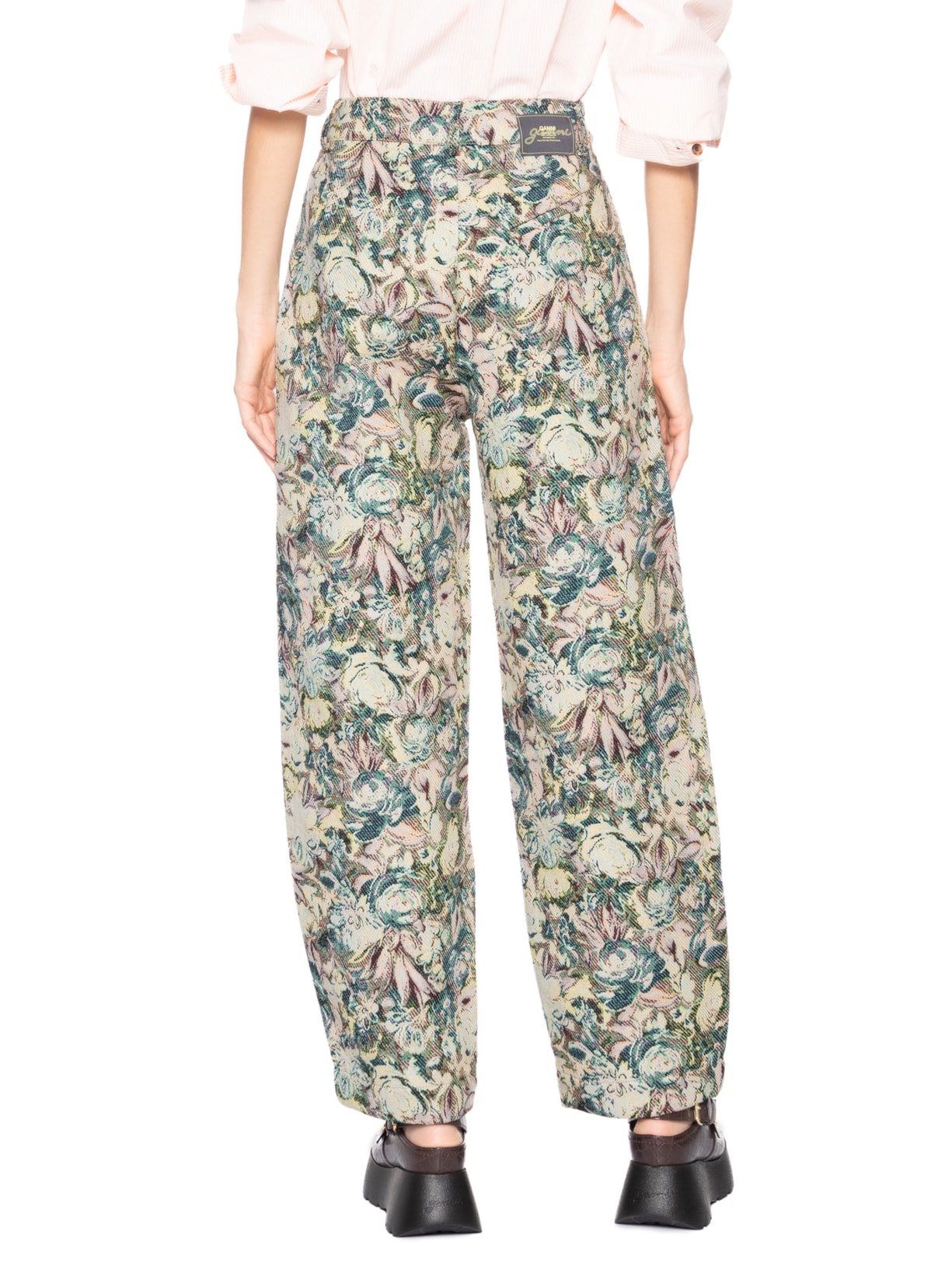 Calça Feminina Jacquard Tapestry Cinza Ganni