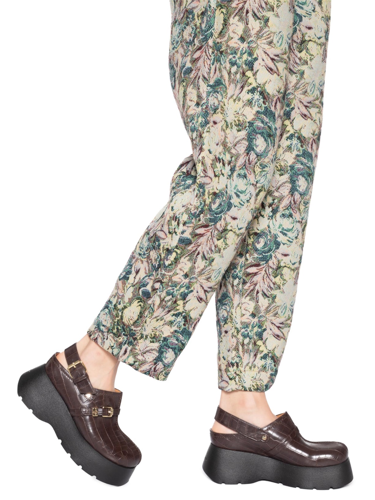 Calça Feminina Jacquard Tapestry Cinza Ganni