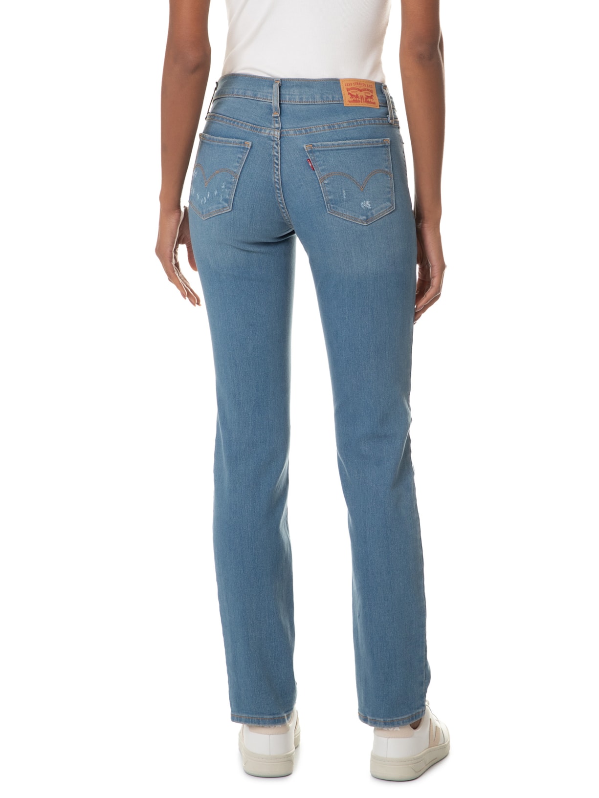 Calça Feminina Jeans 314 Shaping Straight Azul Levi's
