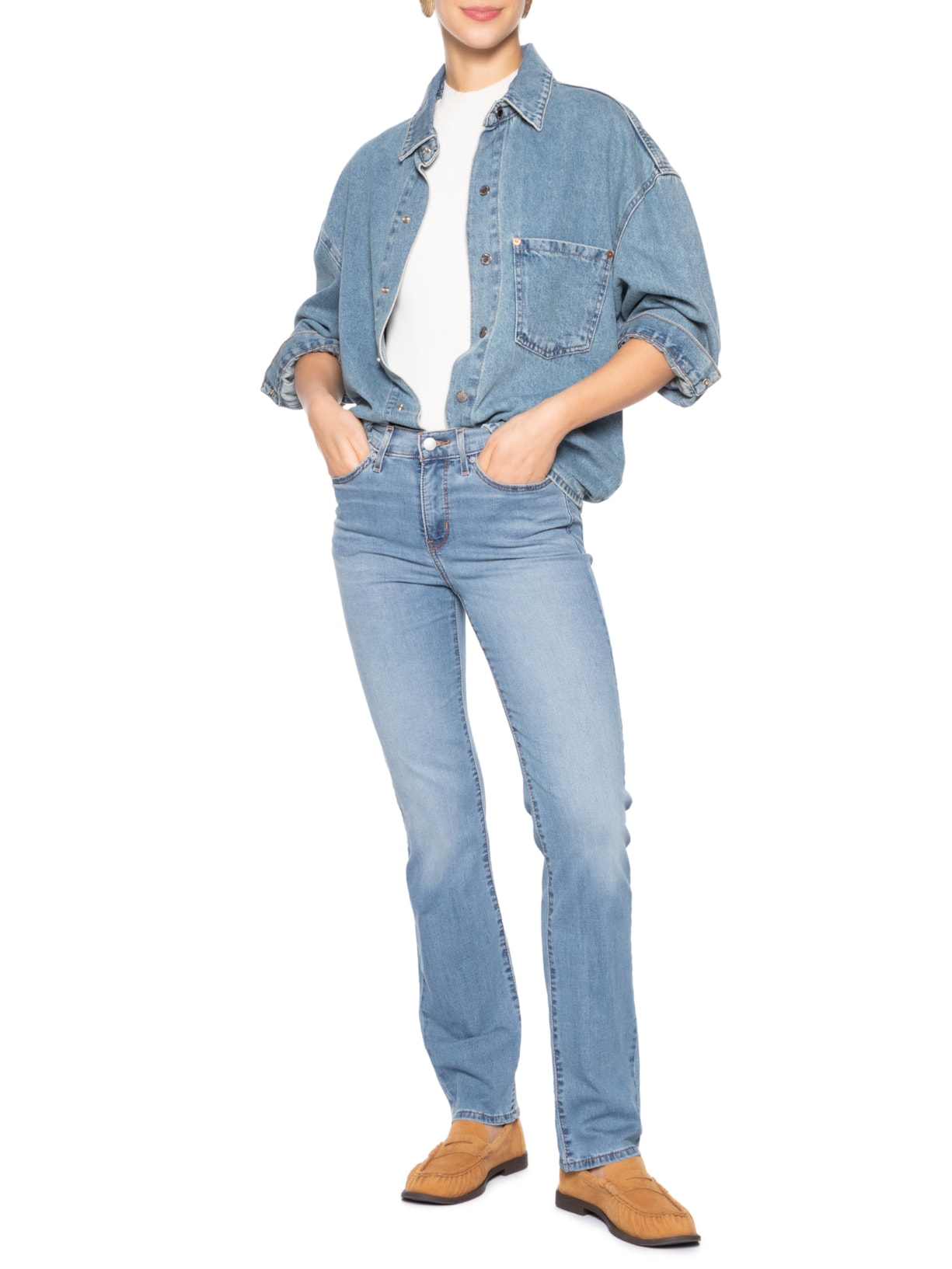 Calça Feminina Jeans 314 Shaping Straight Azul Levi's