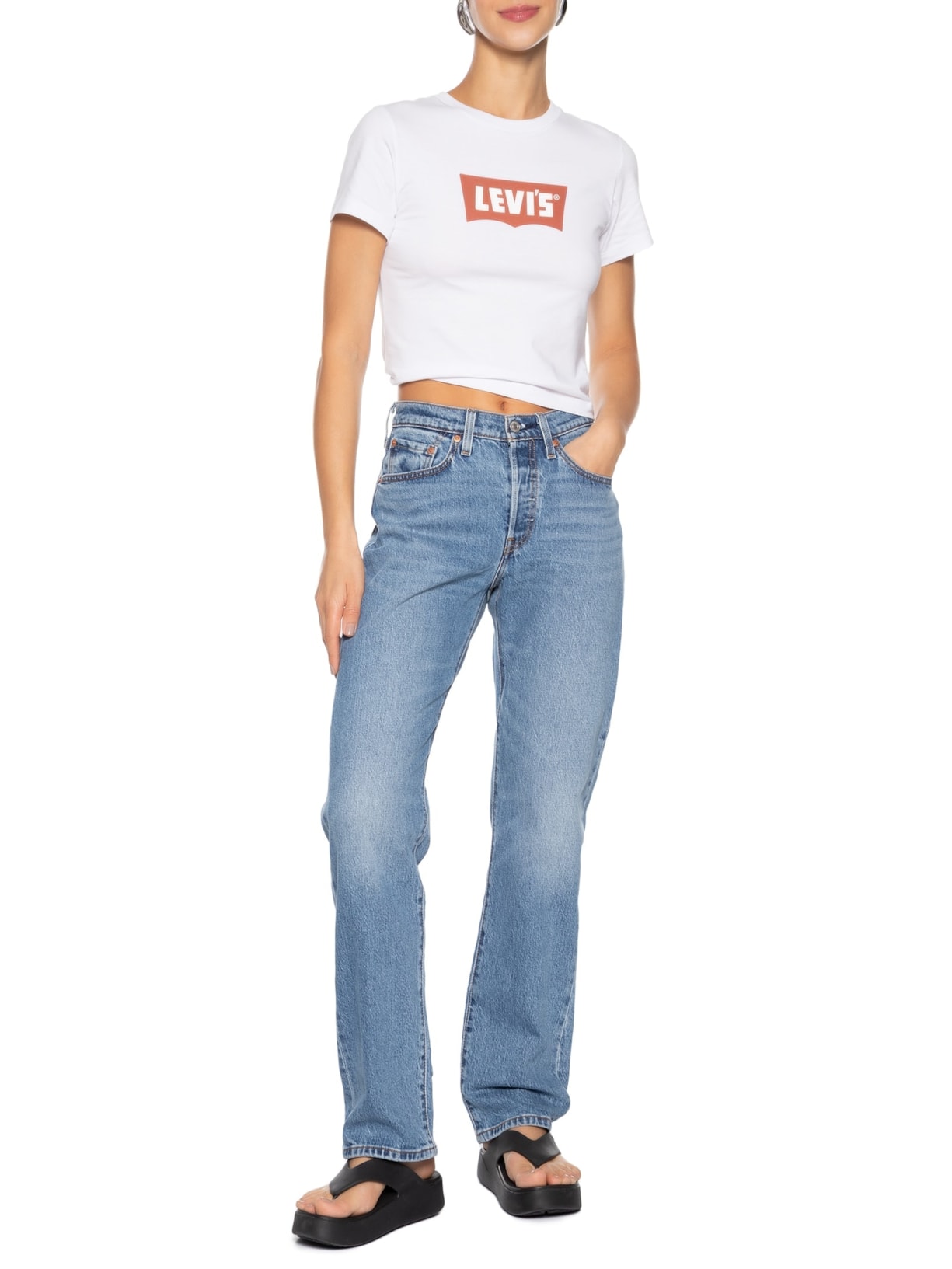 Calça Feminina Jeans 501 Curve Beyonce Azul Levi's + Beyoncé