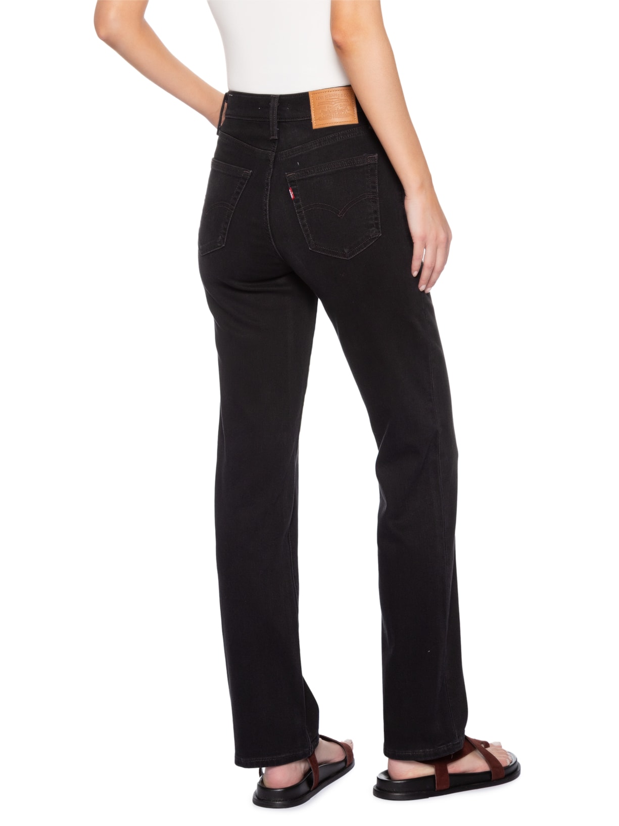 Calça Feminina Jeans  723 High Rise Straight Preto Levi's