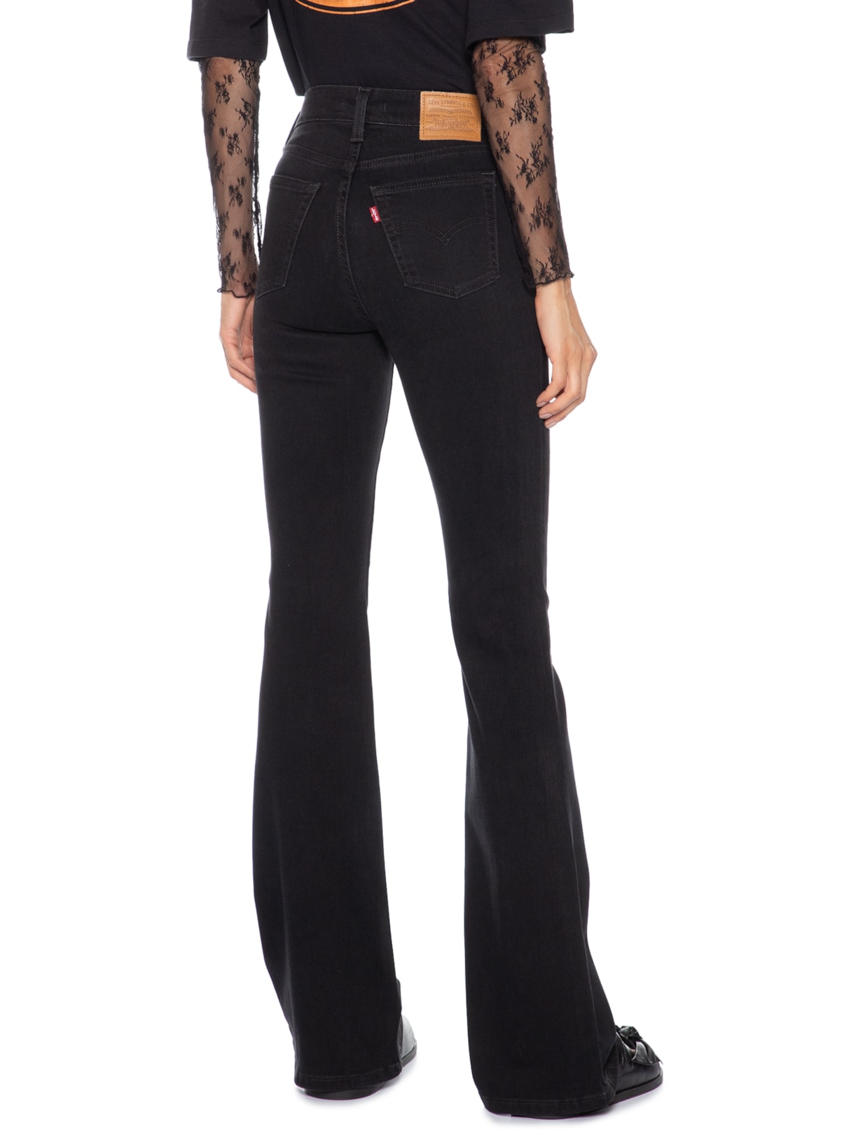 Calça Feminina Jeans 726 HR Flare Preto Levi's