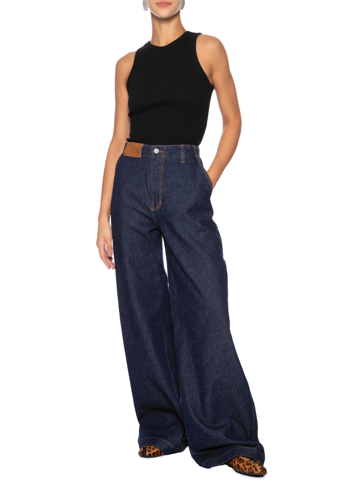 Calça Feminina Jeans Abstract Azul Francesca