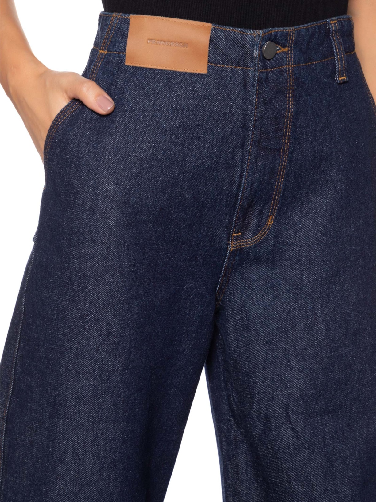 Calça Feminina Jeans Abstract Azul Francesca