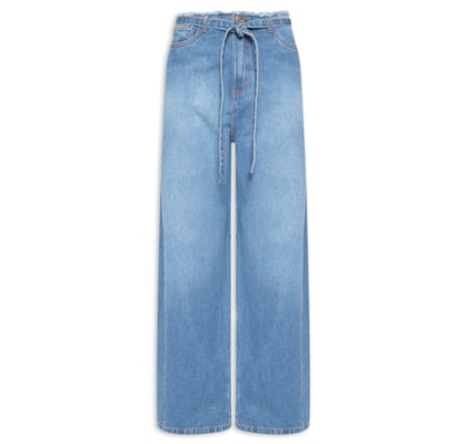 Calça Feminina Jeans Amarração - Azul