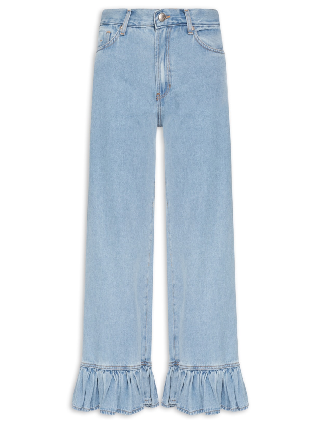 Calça Feminina Jeans Babado Azul Farm