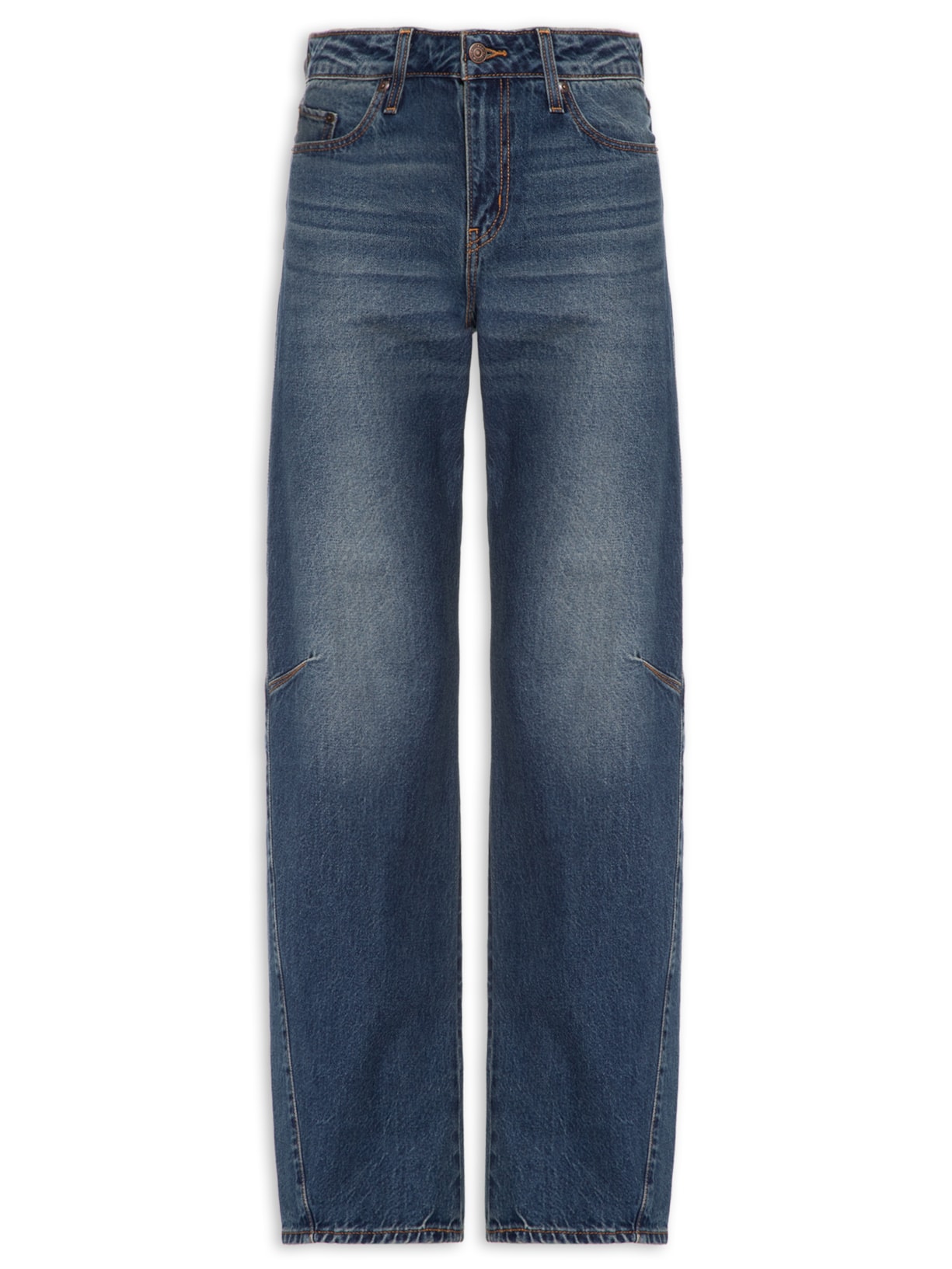 Calça Feminina Jeans Baggy Dad Barrel - Azul