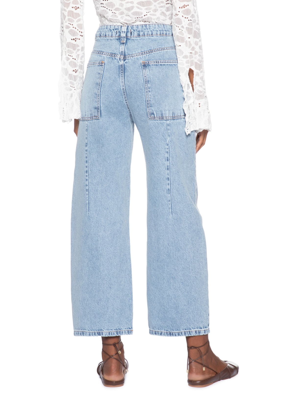 Calça Feminina Jeans Balloon Azul Market 33