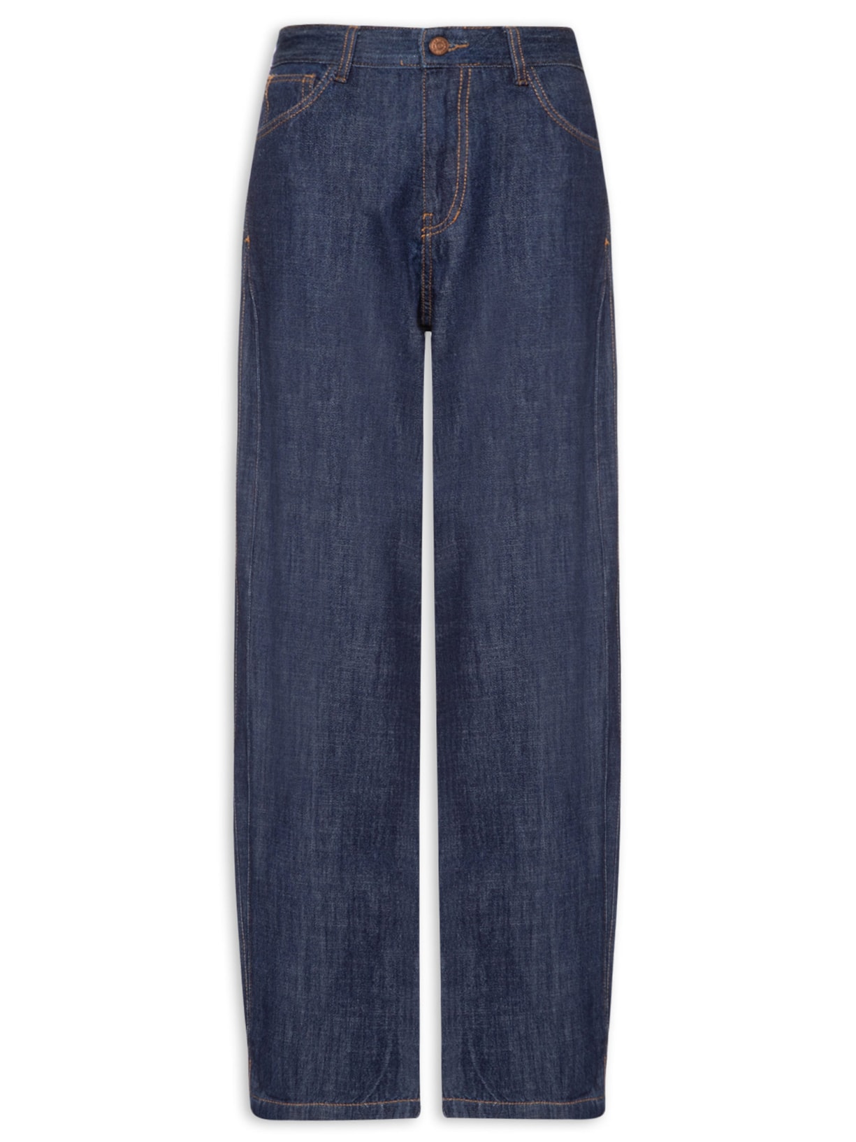 Calça Feminina Jeans Balloon Prega Lateral - Azul