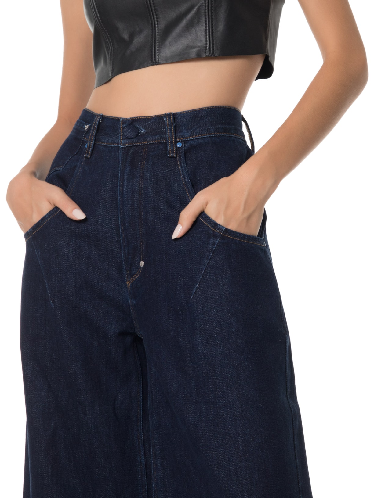 Calça Feminina Jeans Barra Virada Azul Animale