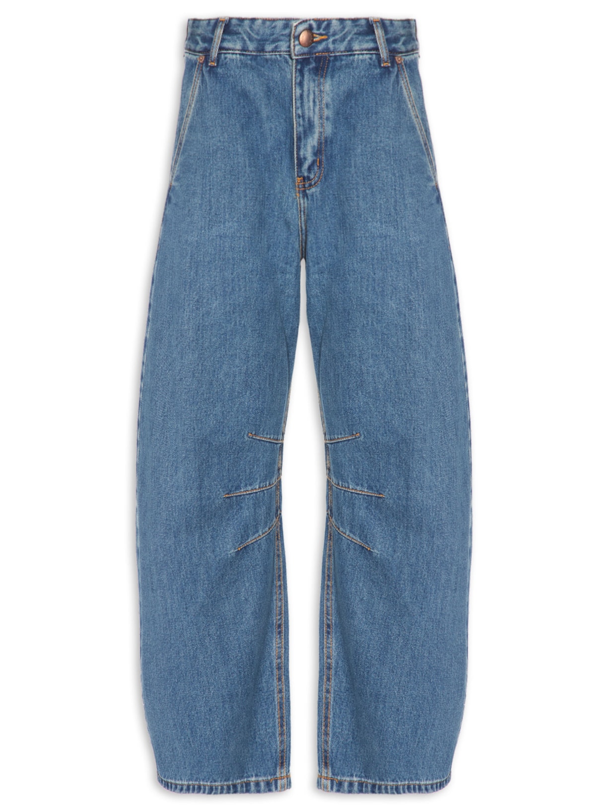 Calça Feminina Jeans Barrel Karina – Azul Farm