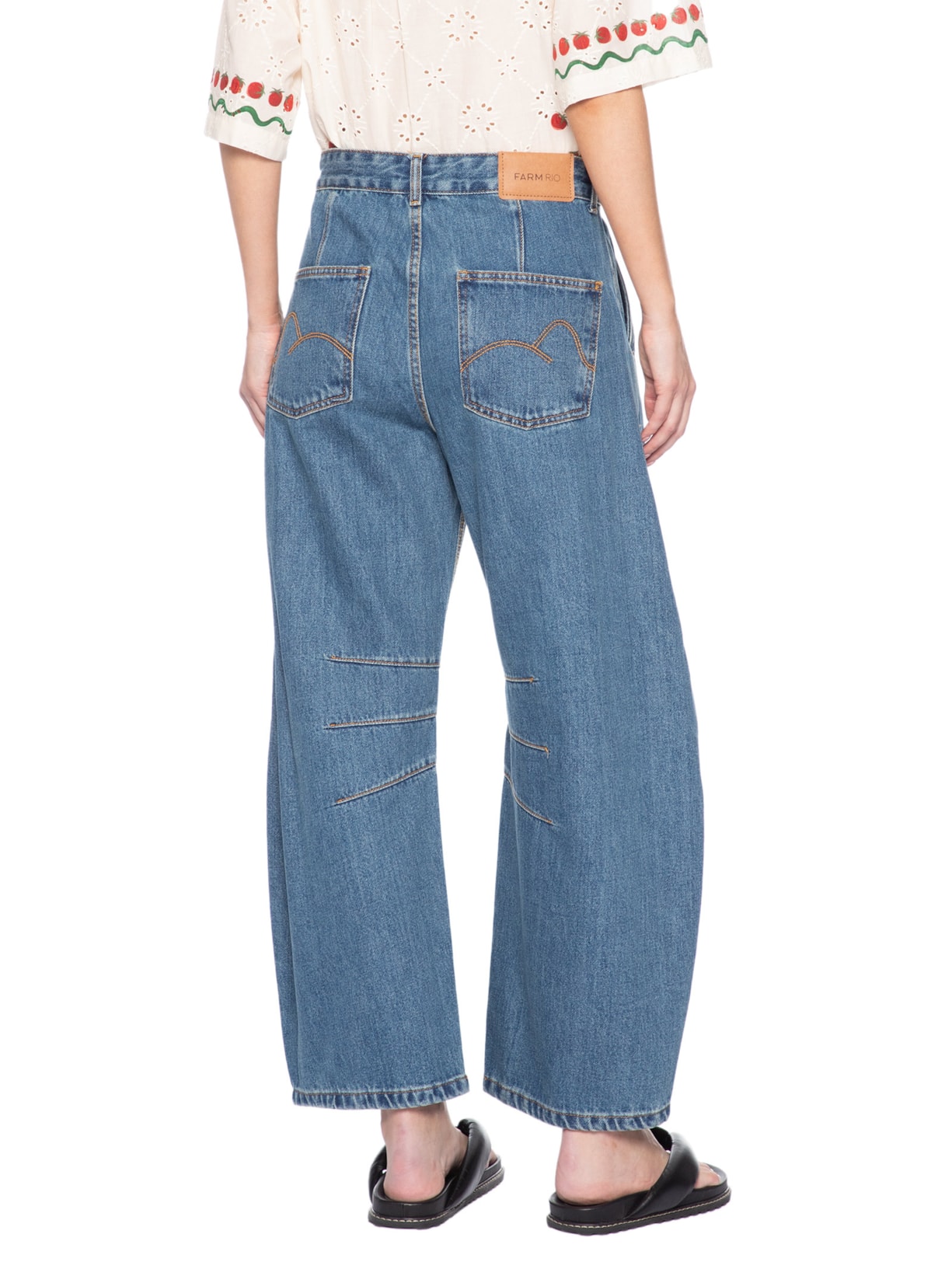 Calça Feminina Jeans Barrel Karina – Azul Farm
