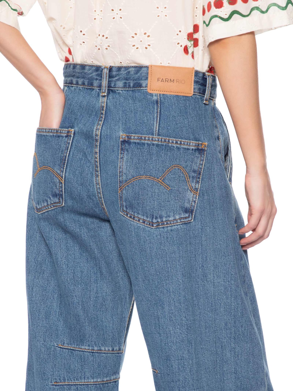 Calça Feminina Jeans Barrel Karina – Azul Farm