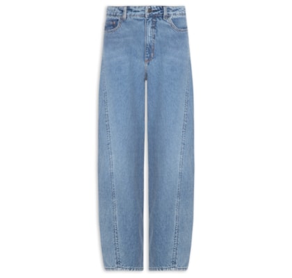 Calça Feminina Jeans Barrel Marcada - Azul