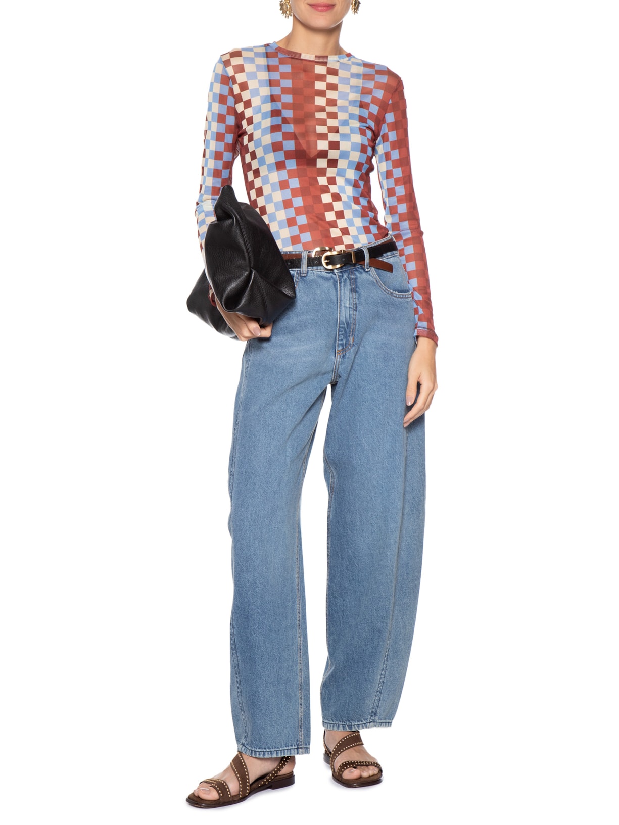 Calça Feminina Jeans Barrel Marcada Azul Dress To