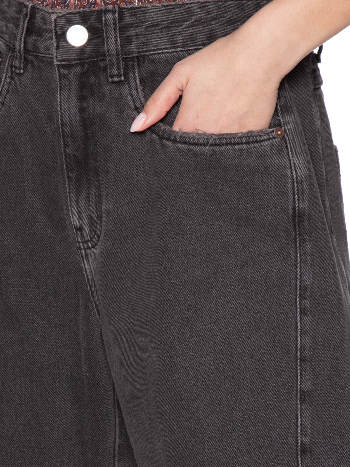 Calça Feminina Jeans Barrel Preto Maria Filó
