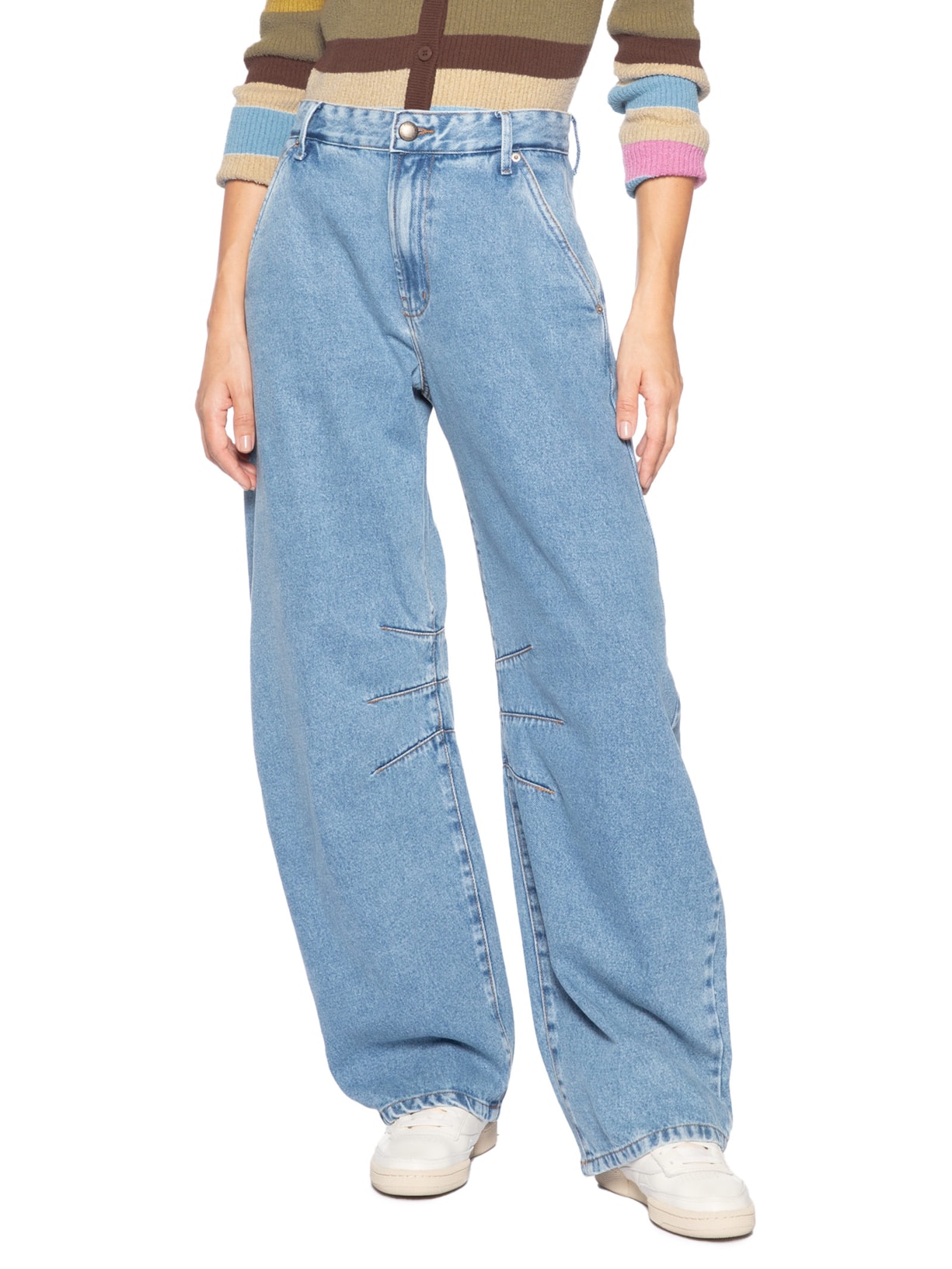 Calça Feminina  Jeans Barrel – Azul Farm