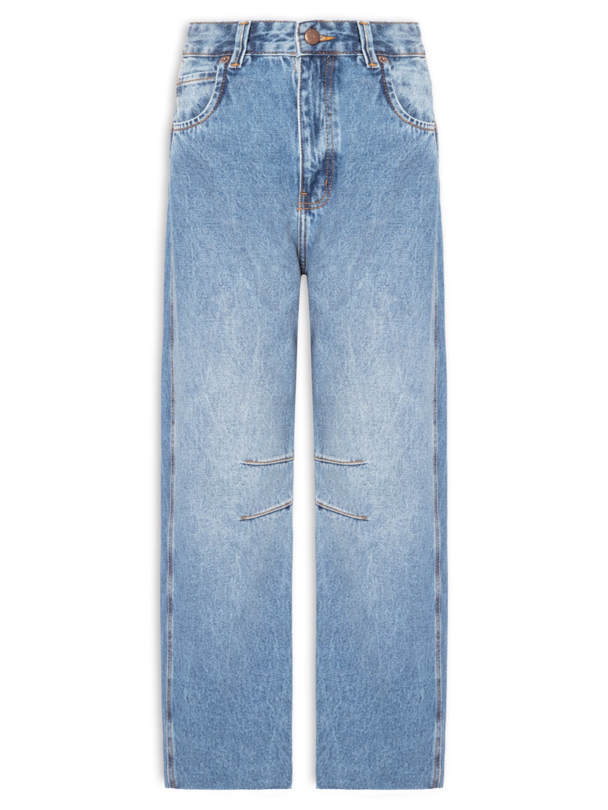 Calça Feminina Jeans Barrel – Azul Farm