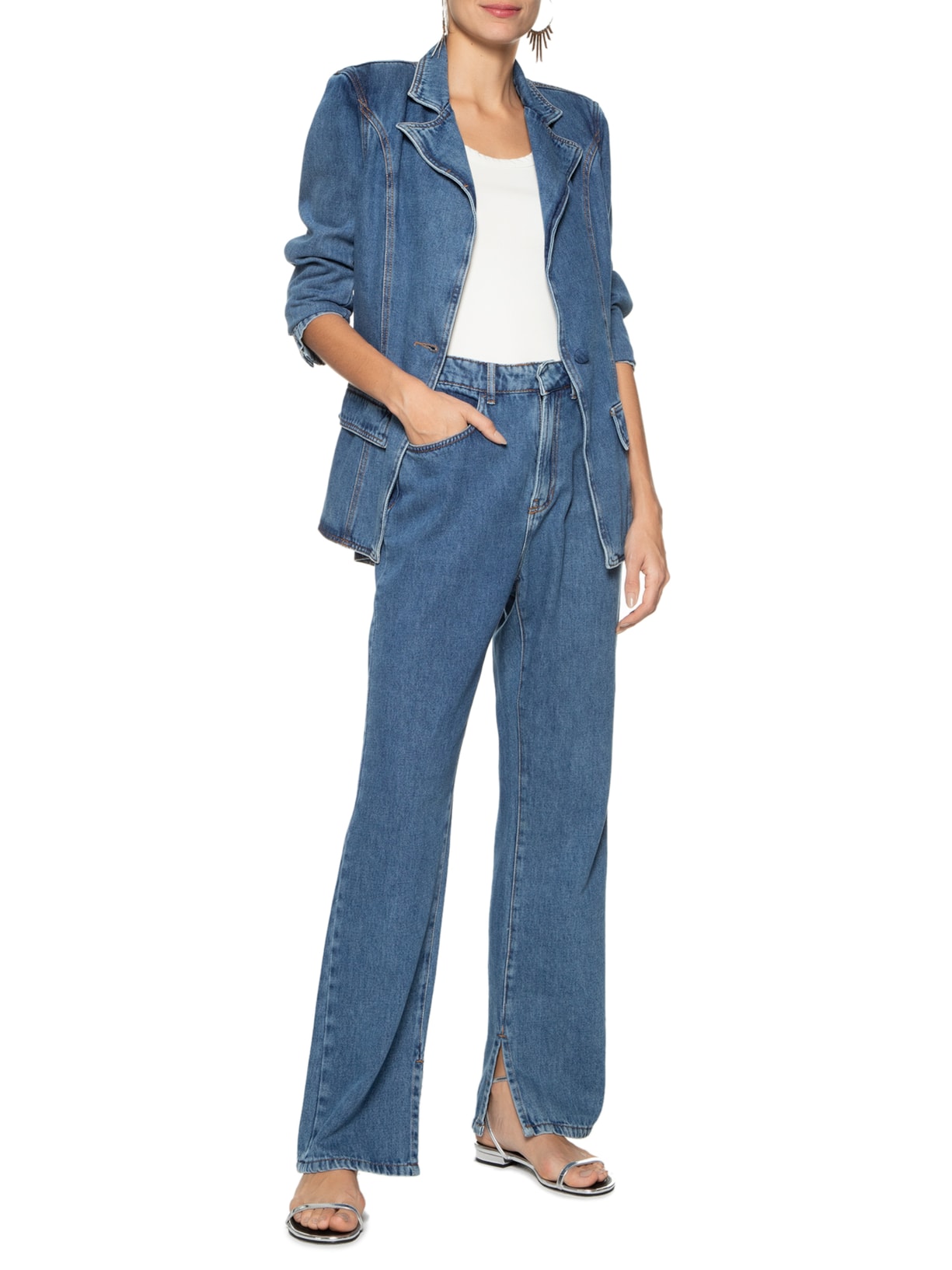 Calça Feminina Jeans Basic Azul   Dress To