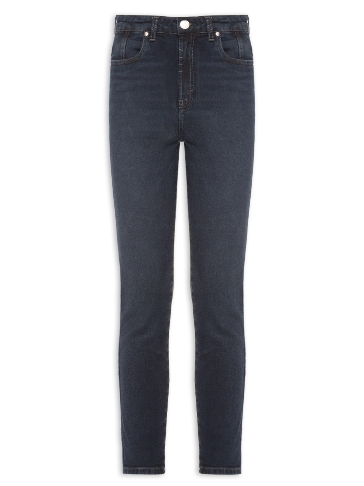 Calça Feminina Jeans Basic Midi - Preto