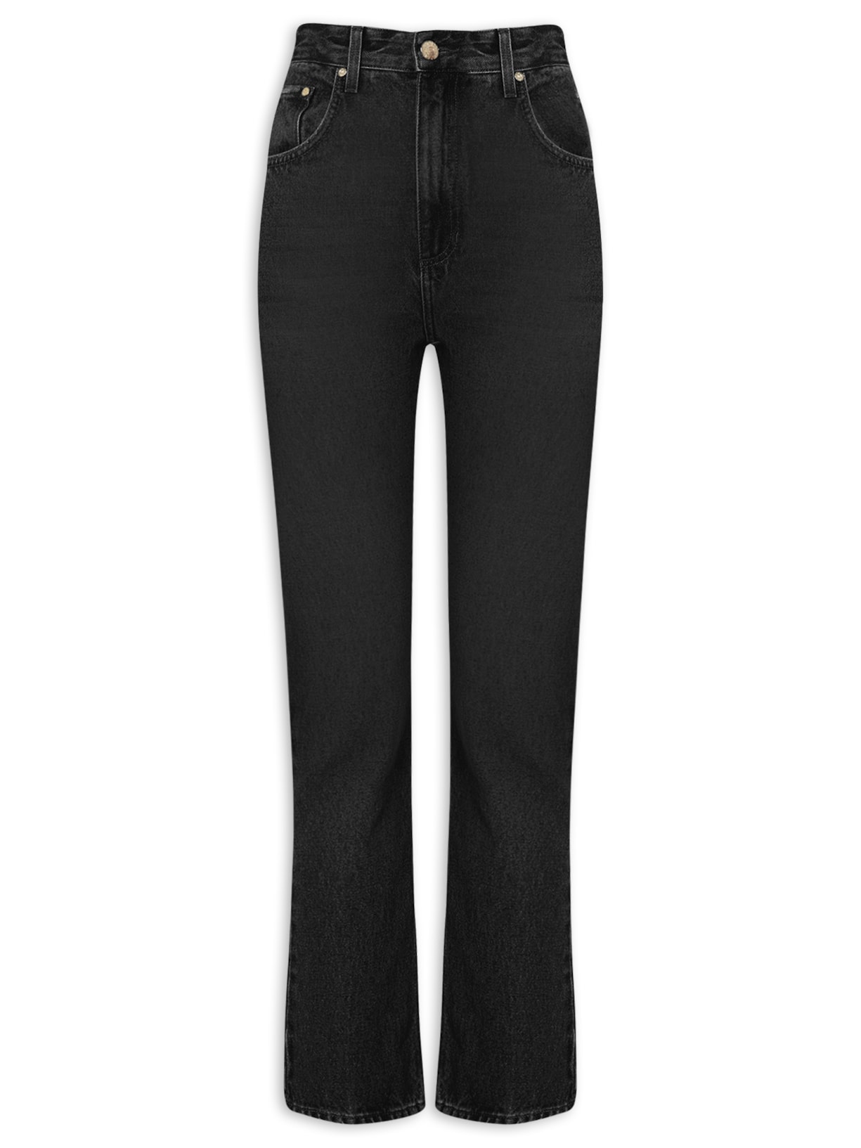 Calça Feminina Jeans Basic Reta - Preto