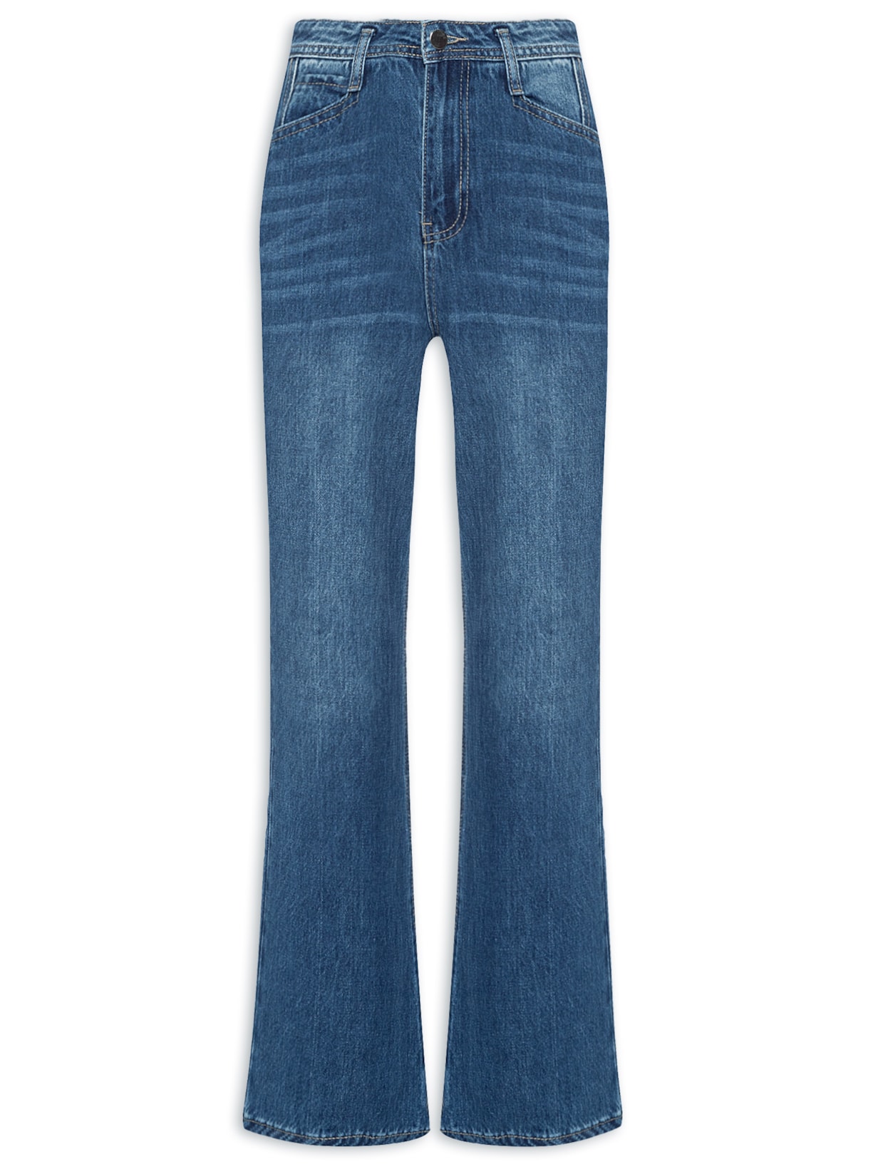 Calça Feminina Jeans Básica Flare - Azul