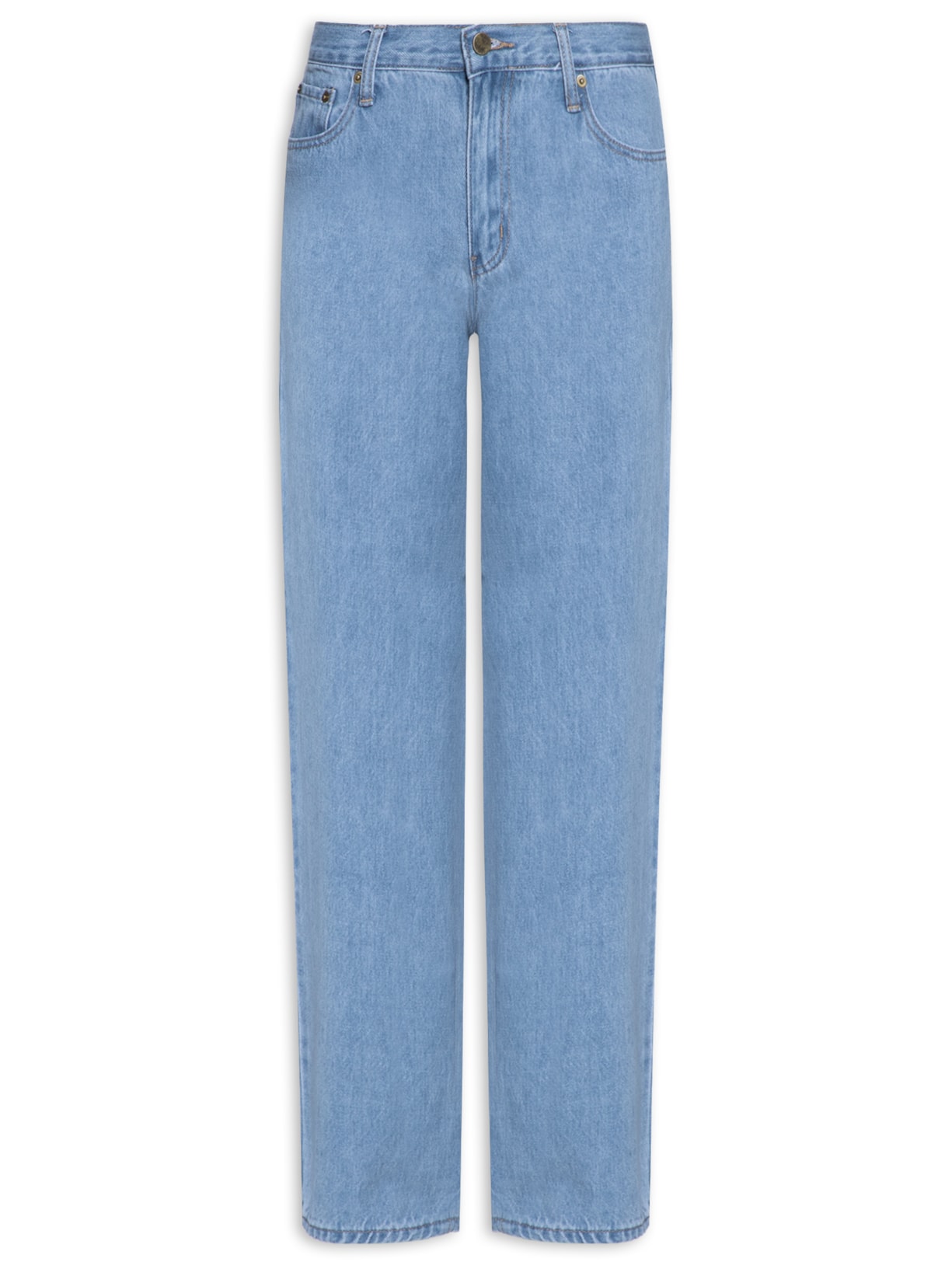 Calça Feminina Jeans Básica Reta - Azul