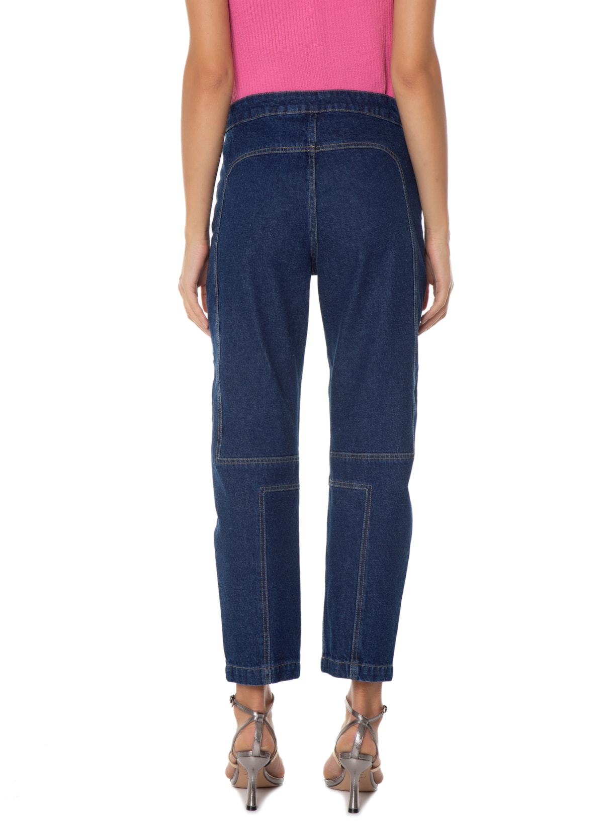 Calça Feminina Jeans Blue Recortes Azul Animale