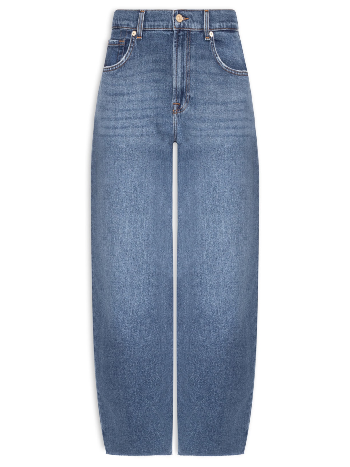 Calça Feminina Jeans Bonnie Curvilinear Santa Cruz With Raw Cut - Azul