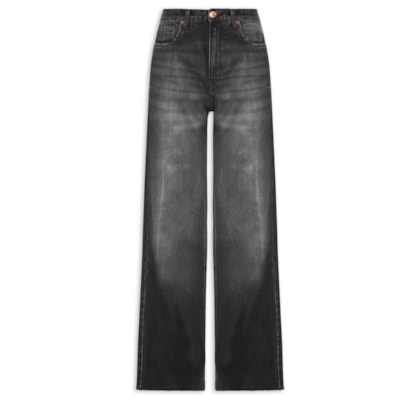 Calça Feminina Jeans Boot 70s Black Pespontos - Preto