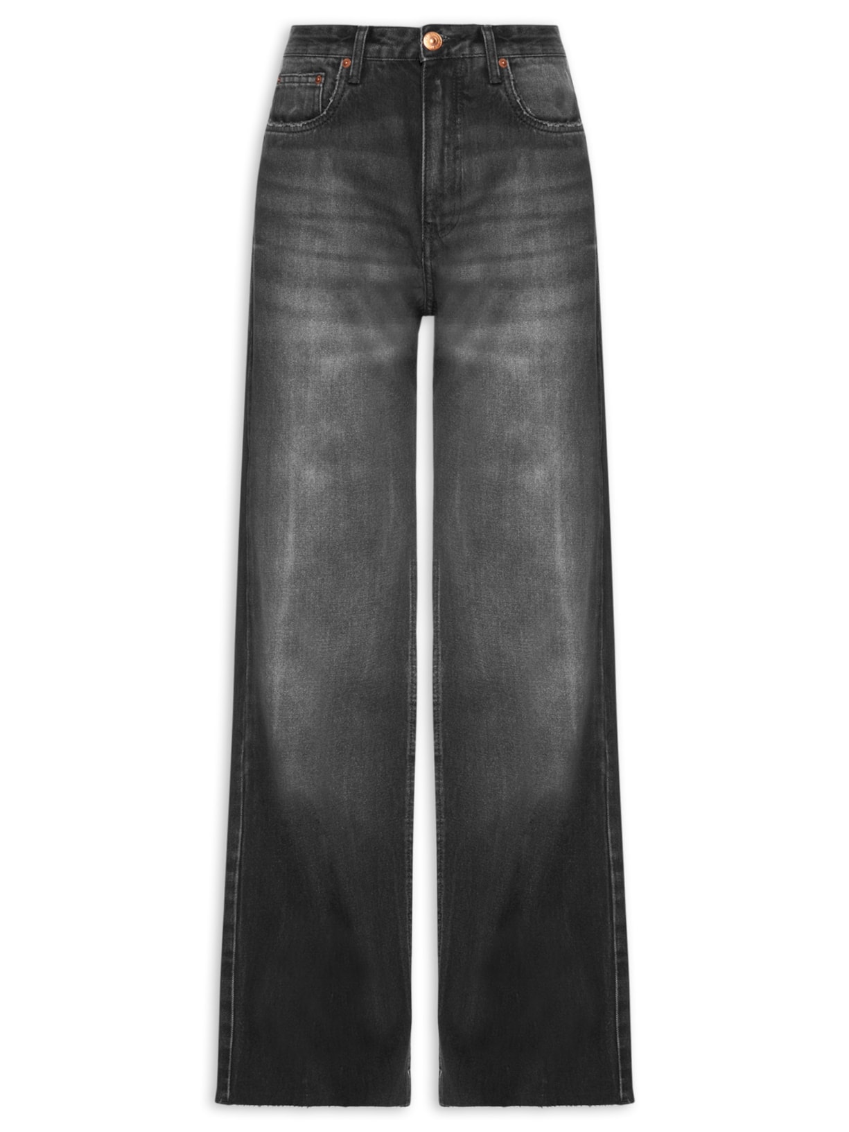 Calça Feminina Jeans Boot 70s Black Pespontos - Preto